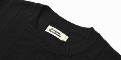 T-shirt en tricot côtelé à manches courtes pour homme