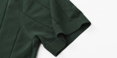 T-shirt en tricot côtelé à manches courtes pour homme