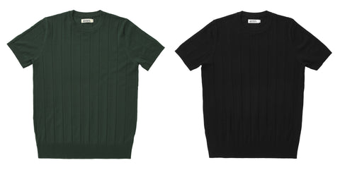 T-shirt en tricot côtelé à manches courtes pour homme