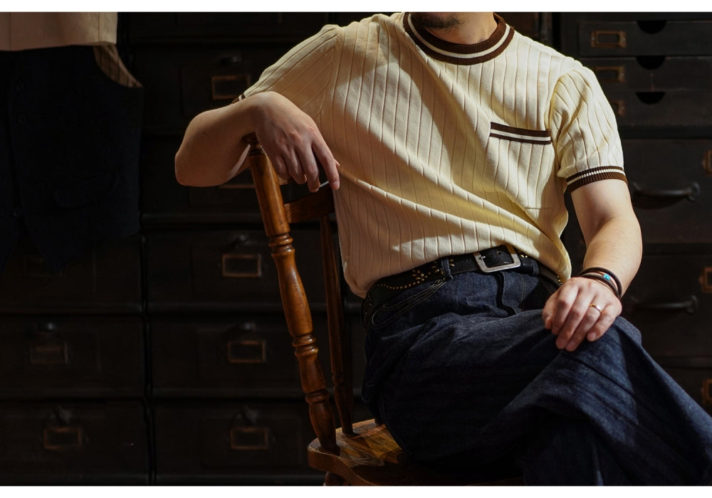 Men's Knit T-shirt 1940s Short Sleeves