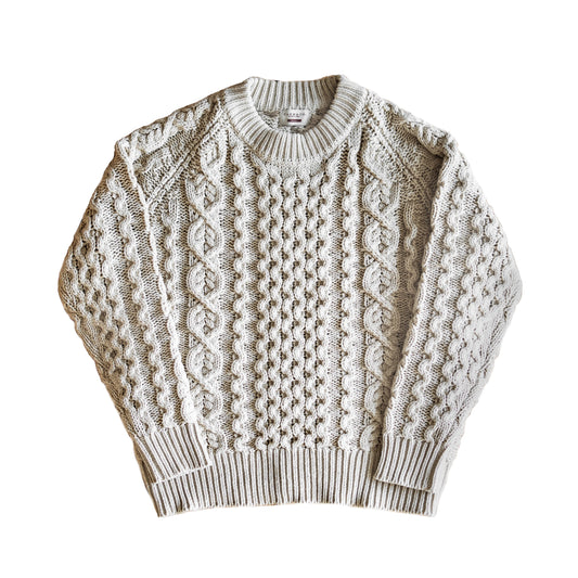 Men's Knitted Lattice Cable Aran Pullover