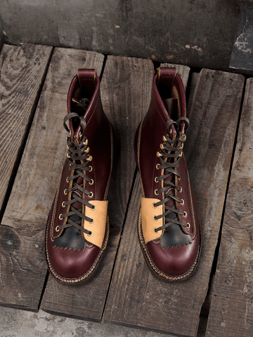 Men's Two Tone Lace-To-Toe Boots