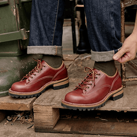 Men's Lace-to-Toe Shoes, Pull Up Leather