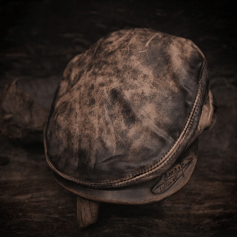 Men's Leather Beret Hat, Horsehide
