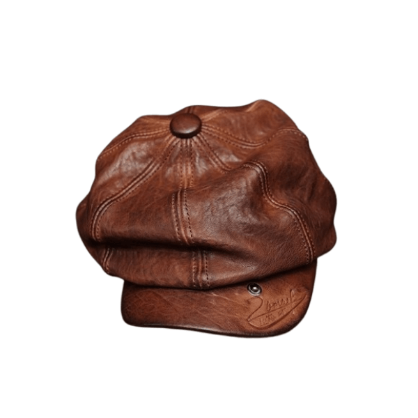 Unisex Leather Newsboy Cap