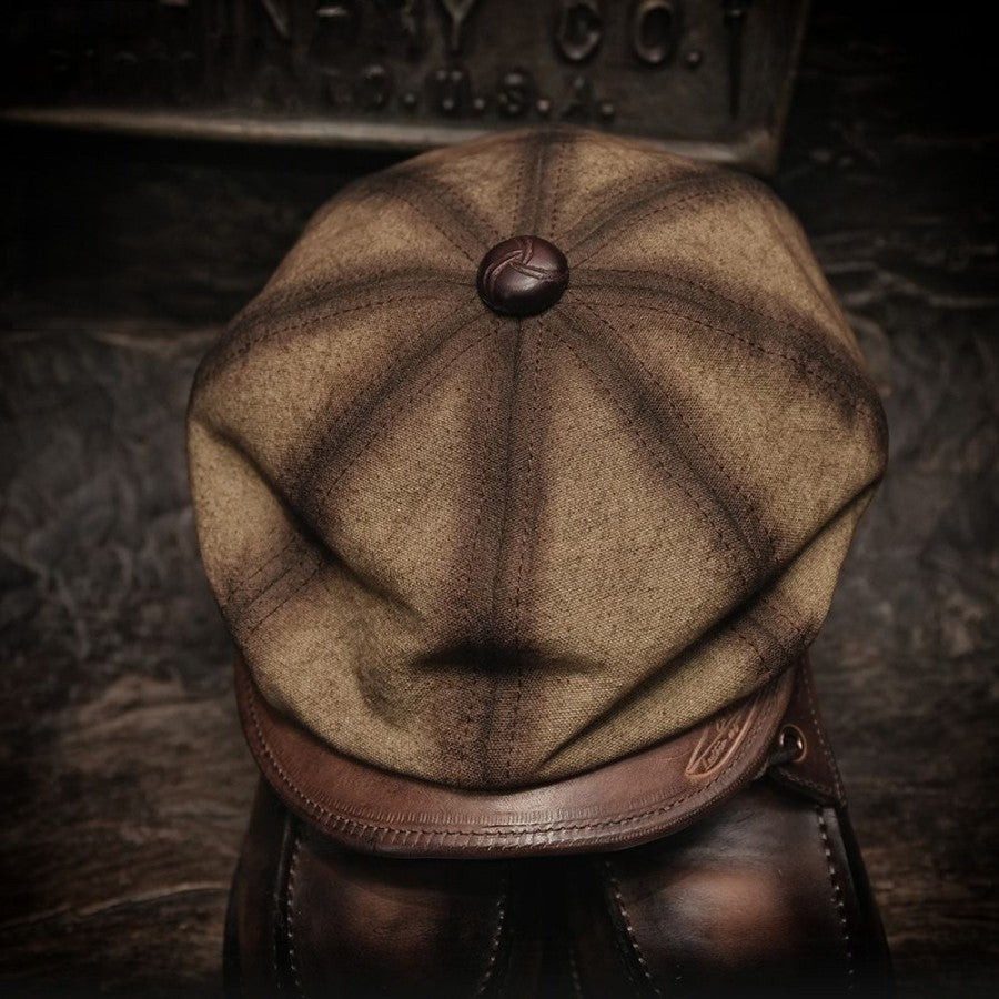 Distressed Wax Canvas Newsboy Cap