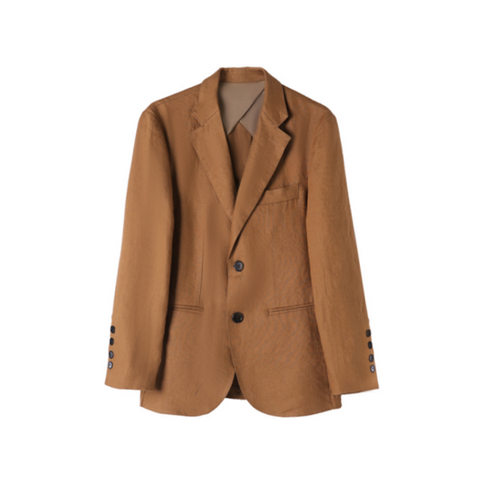 Blazer en lin pour homme à simple boutonnage