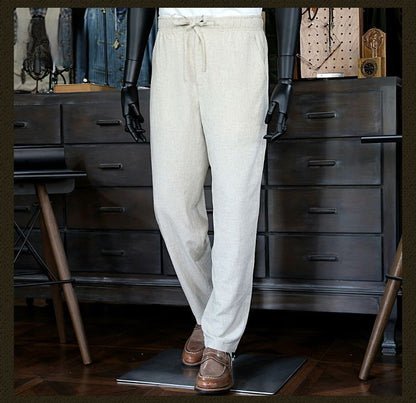 Pantalon en lin blanc pour homme