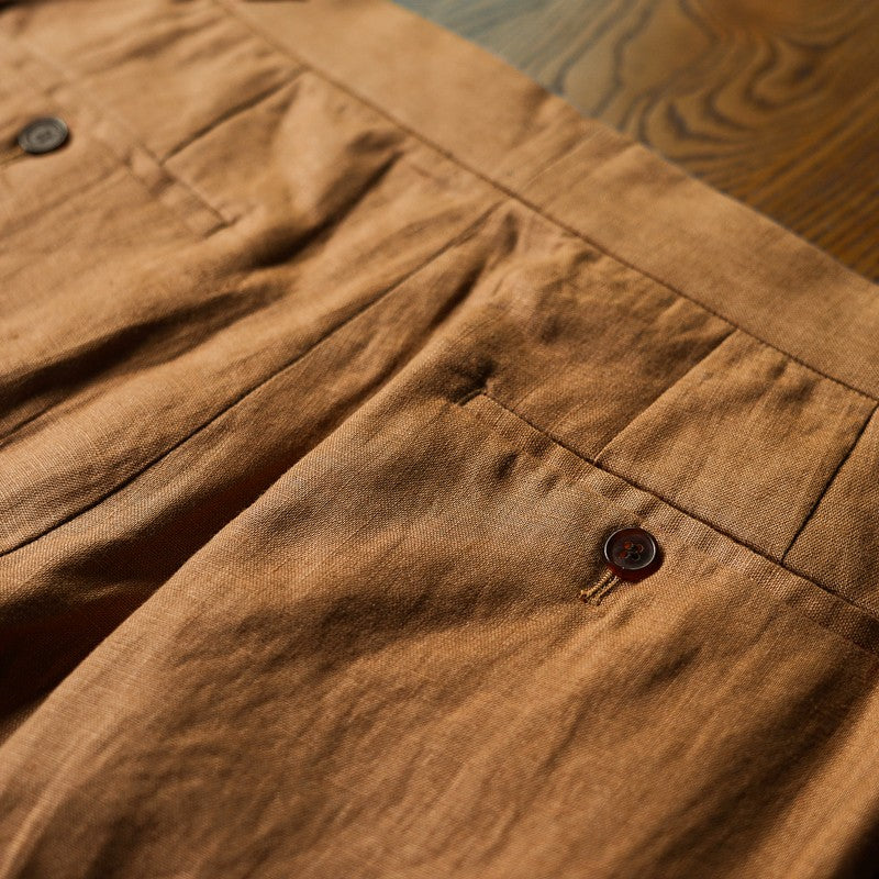 Men's Linen Suit Pants XXL / Light Brown Men's Linen Suit Pants XXL / Light Brown