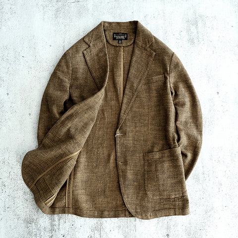 メンズ コットン リネン ブレンド スーツ ジャケット