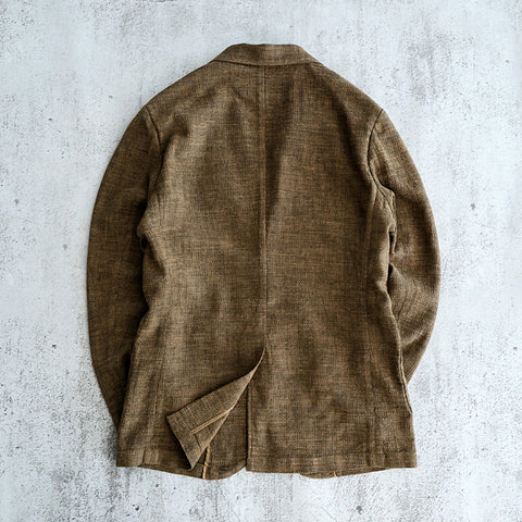 メンズ コットン リネン ブレンド スーツ ジャケット