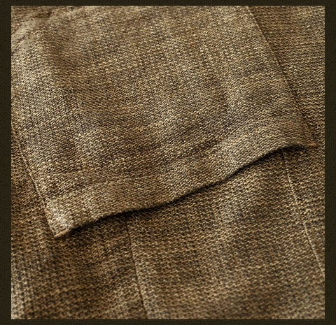 メンズ コットン リネン ブレンド スーツ ジャケット