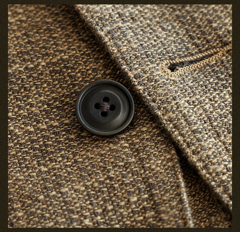 メンズ コットン リネン ブレンド スーツ ジャケット