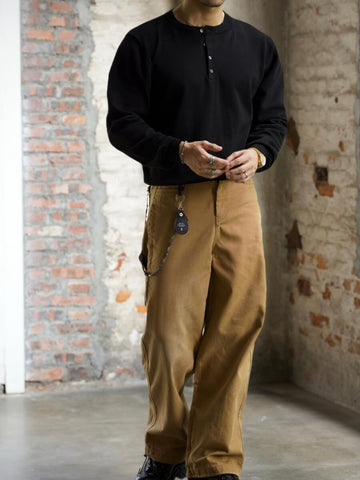 Chemise Henley tricotée à manches longues pour homme