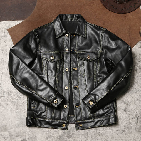 Men's Lot 557 Leather Trucker Jacket