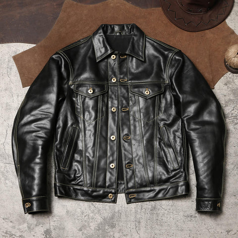Men's Lot 557 Leather Trucker Jacket