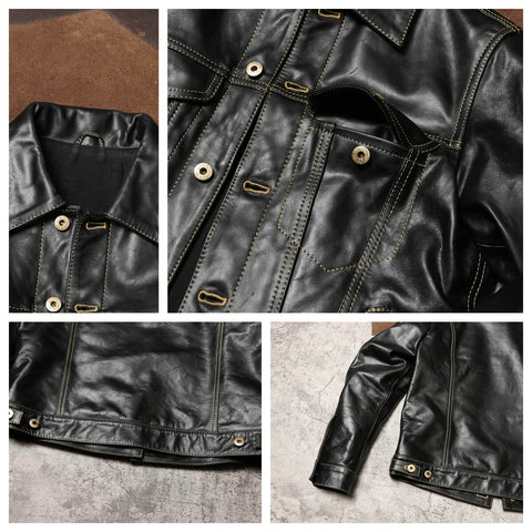 Men's Lot 557 Leather Trucker Jacket