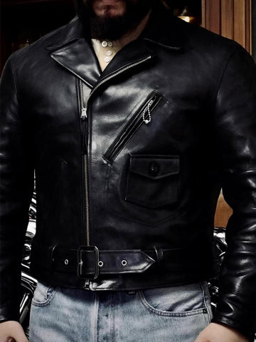 Men's Double Rider Leather Jacket, Horsehide