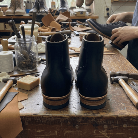 Men's Lumberjack Boots, Waxed Flesh Leather