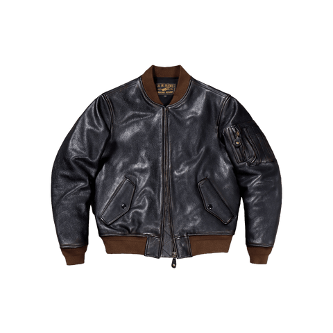 Men's MA-1 Bomber Leather Jacket, Teacore Cowhide