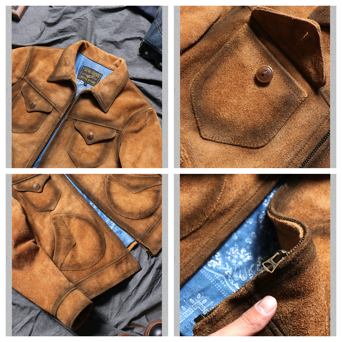 Men's 1930s Western Suede Leather Jacket