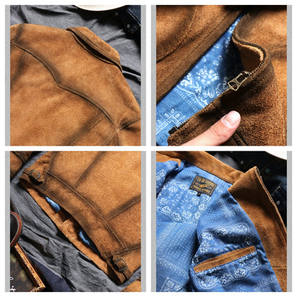 Men's 1930s Western Suede Leather Jacket