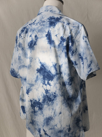 Marble Pattern Tie-dyed Aloha Shirt