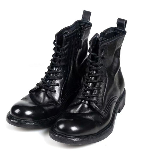 Men's Leather Service Boots Zipper