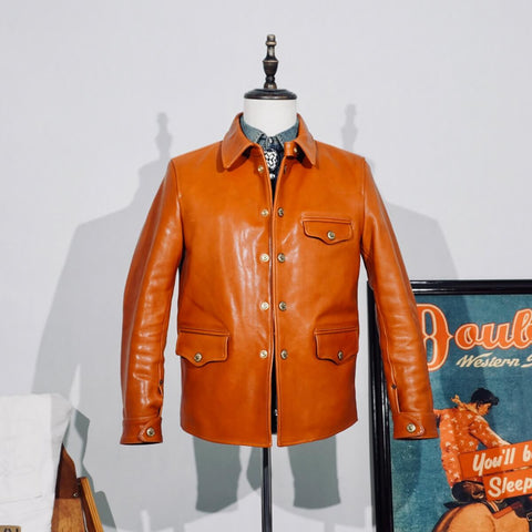 Men's Brakeman Leather Jacket, Amber