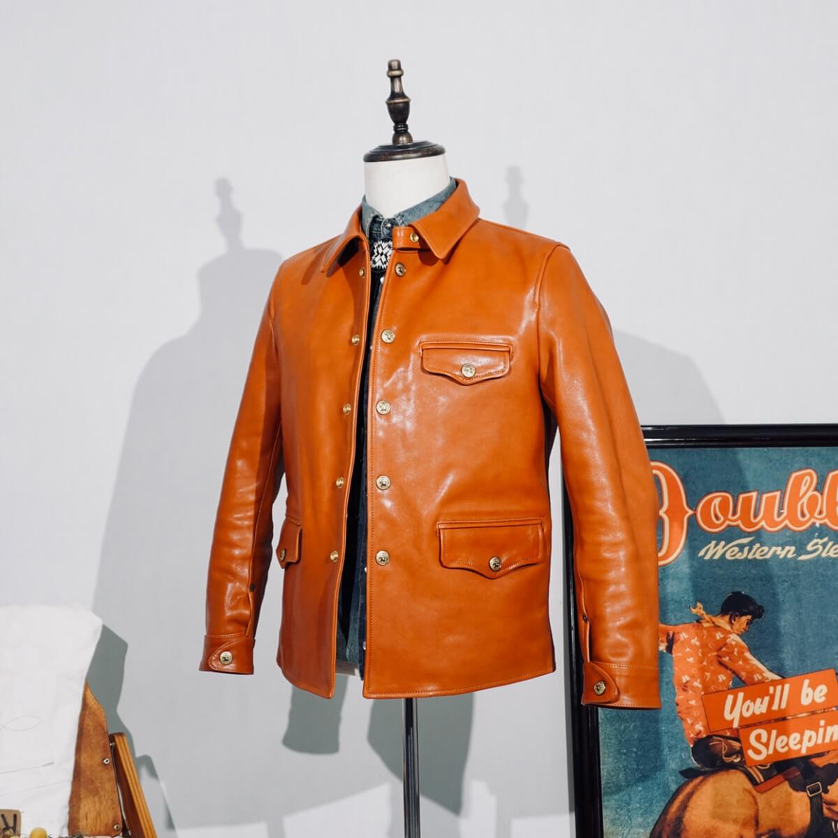 Men's Brakeman Leather Jacket, Amber