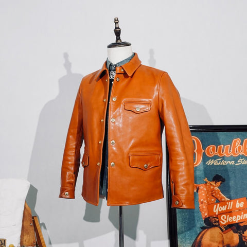 Men's Brakeman Leather Jacket, Amber