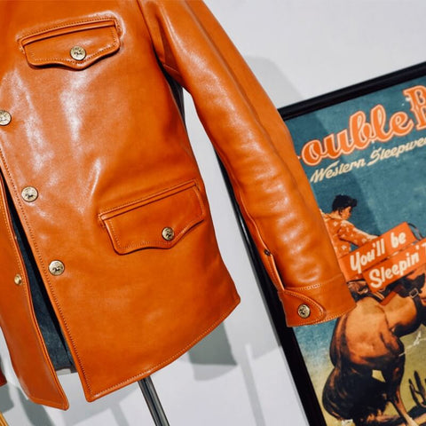 Men's Brakeman Leather Jacket, Amber