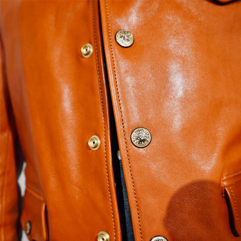 Men's Brakeman Leather Jacket, Amber