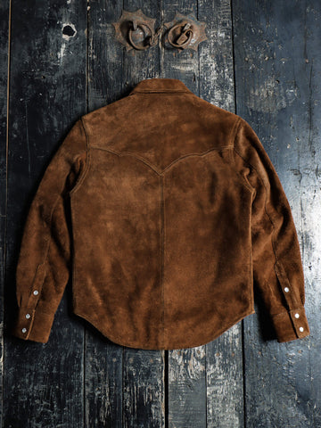 Men's Brown Cow Suede Western Shirt