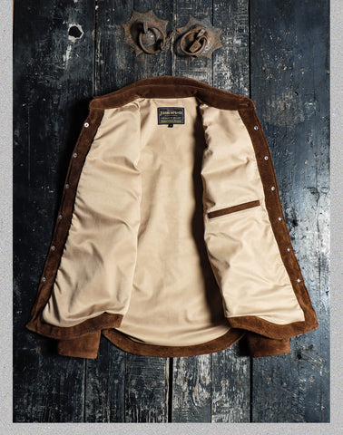 Men's Brown Cow Suede Western Shirt