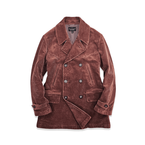 Men's Corduroy Pea Coat, Terracotta