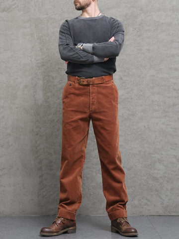 Men's Corduroy Straight Pants, Terracotta