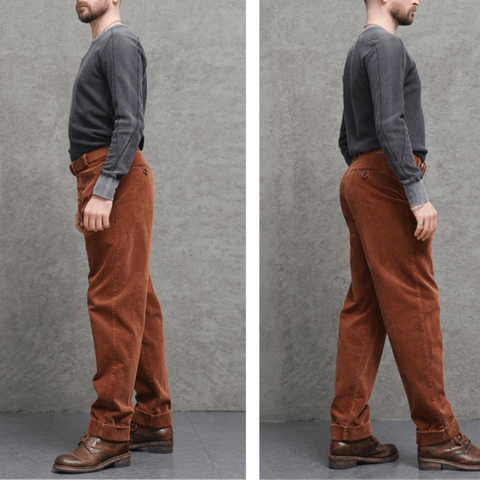 Men's Corduroy Straight Pants, Terracotta