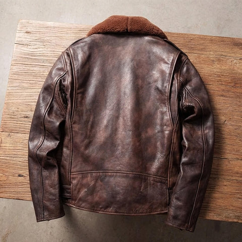 Men's Distressed Double Rider Leather Jacket