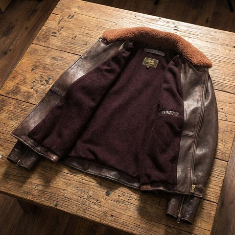 Men's Distressed Double Rider Leather Jacket