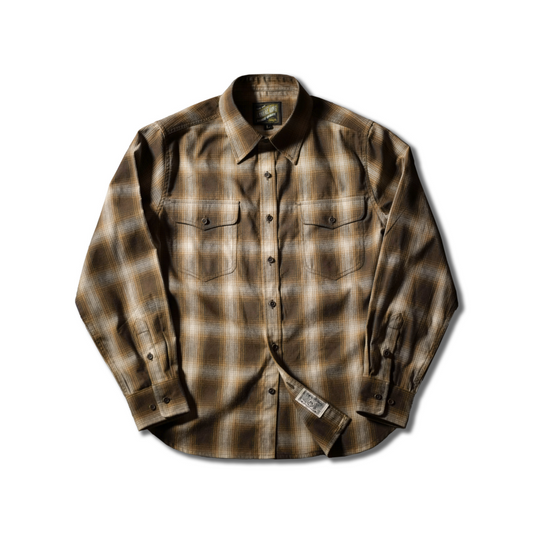 Men's Gradient Plaid Long Sleeves Shirt