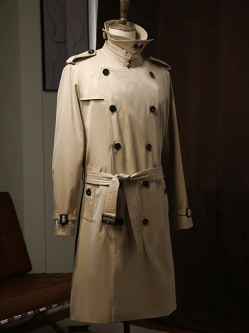 Men's Knee-Length Trench Coat, Classic Fit