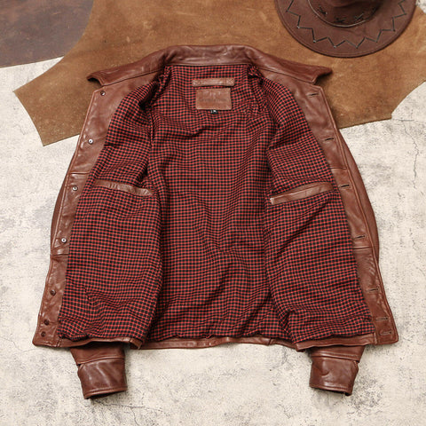 Men's Ranch Leather Jacket, Distressed Sheepskin