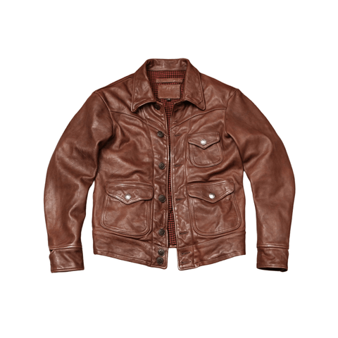 Men's Ranch Leather Jacket, Distressed Sheepskin