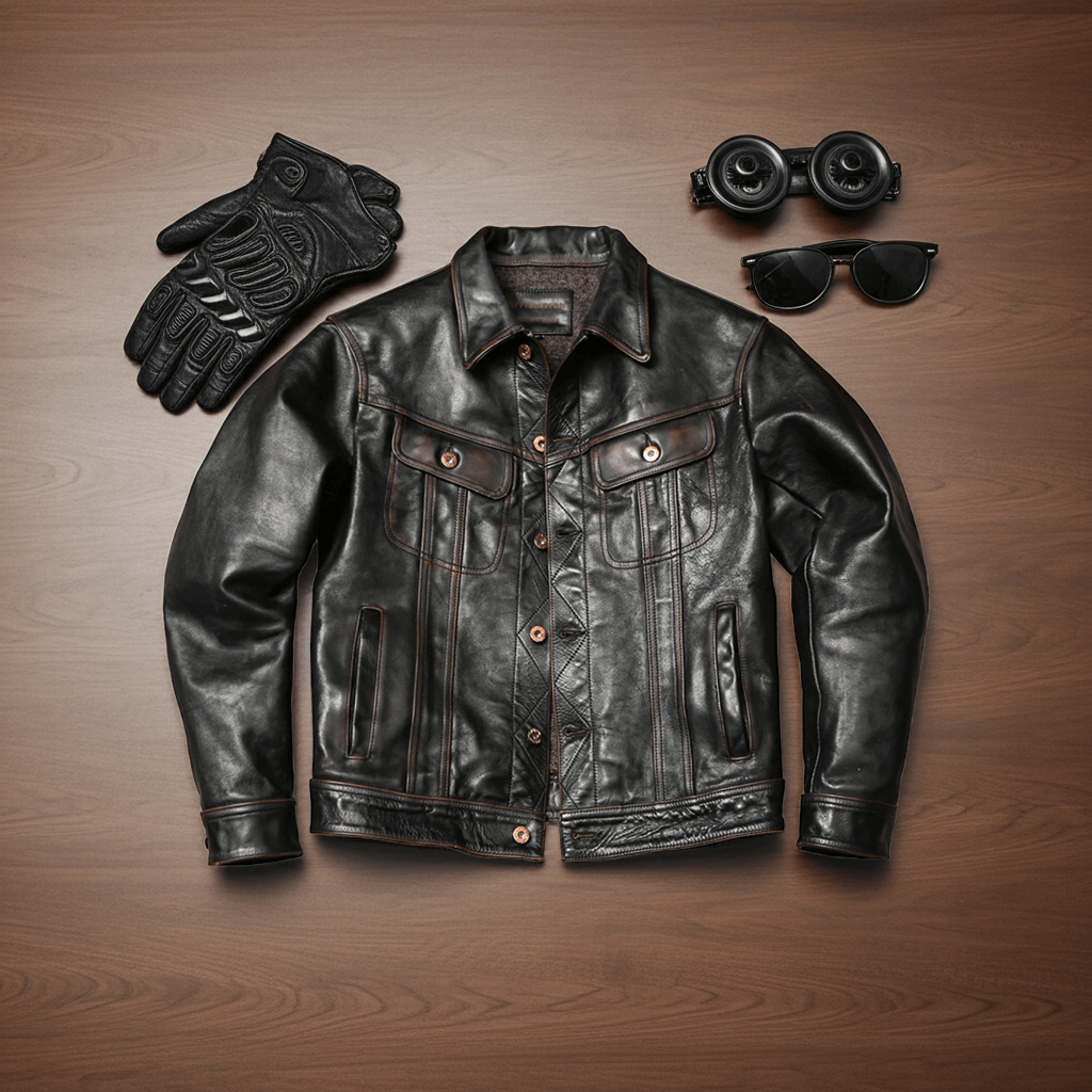 Men's Storm Rider Leather Jacket, Teacore Cowhide