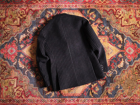 Men's Double-Breasted Tweed Blazer with Peak Lapel