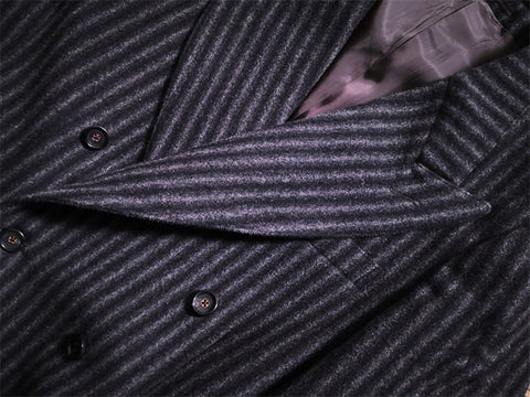 Men's Double-Breasted Tweed Blazer with Peak Lapel