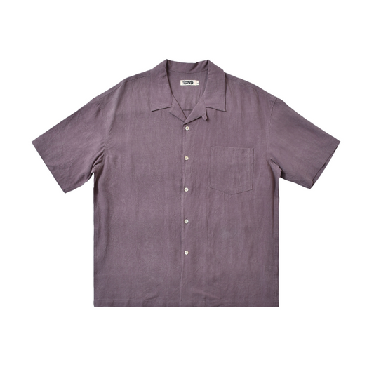 Chemise à col camp délavée pour homme