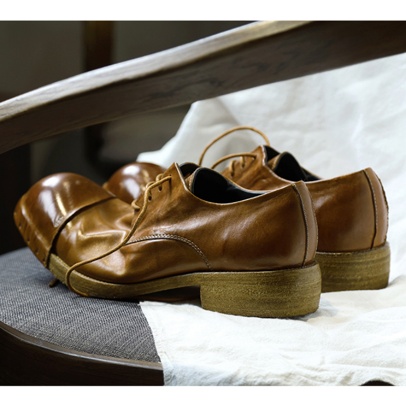 Men's Rivet Leather Shoes 40 / Brown Men's Rivet Leather Shoes 40 / Brown