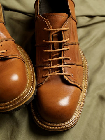 Chaussures Derby délavées pour hommes Ligne de décoration